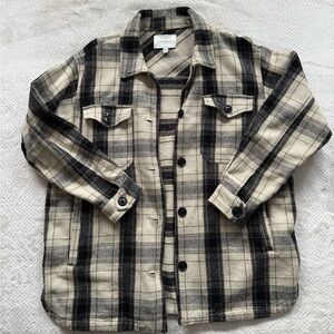 Lucky Brand Black and Cream Plaid Jacket